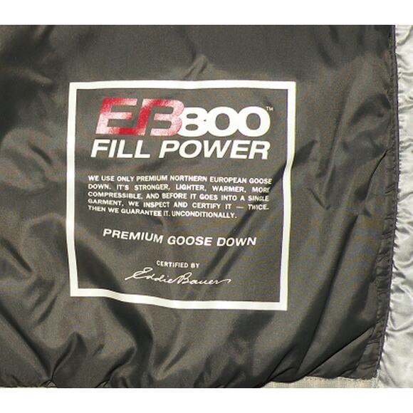 Eddie Bauer First Ascent Men’s Med Goose Down Insulated Puffer Jacket Gray EB800 - Picture 4 of 4